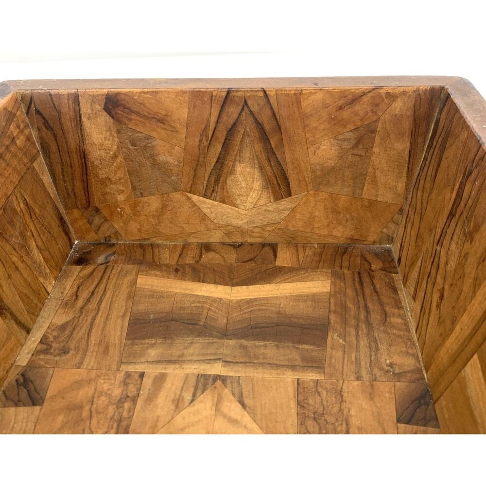 Handmade Segmented Wood Bowl Square 9" Vintage MCM - Picture 4 of 11